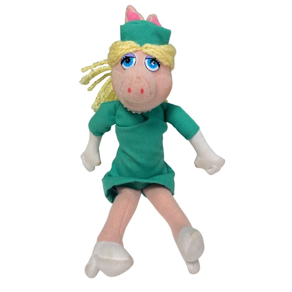 Vintage 2003 Jim Henson Miss Piggy Plush Doll Sababa Toys 9" Veterinary Nurse